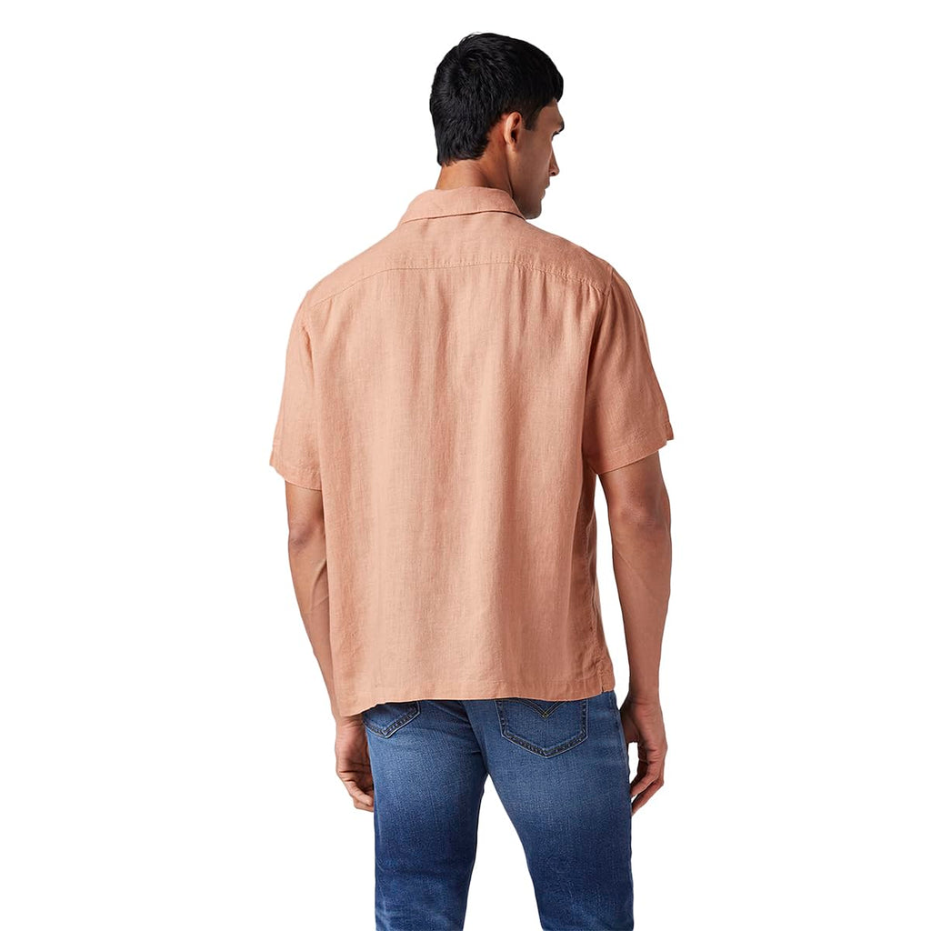 Men's Embroidered Relaxed fit Resort Collar/Linen Shirt